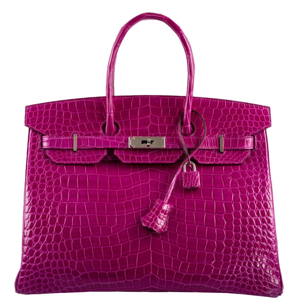 Hermes Birkin 35 Rose Scheherazade Shiny Porosus Crocodile Palladium Hardware -, Q Square - Product Image 2