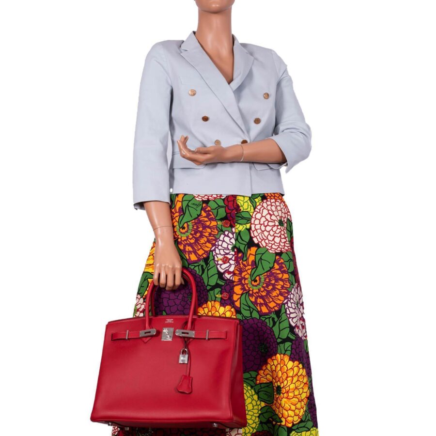 Hermes Birkin 35 Rouge Vif Epsom with Palladium Hardware -, Q Square | Studio Nafay