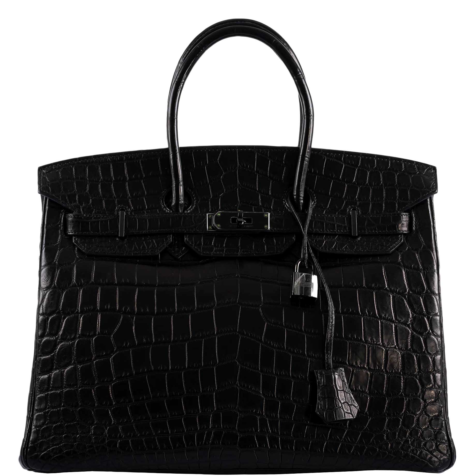 Hermes Birkin 35 SO BLACK Matte Alligator PVD Hardware -, O Square