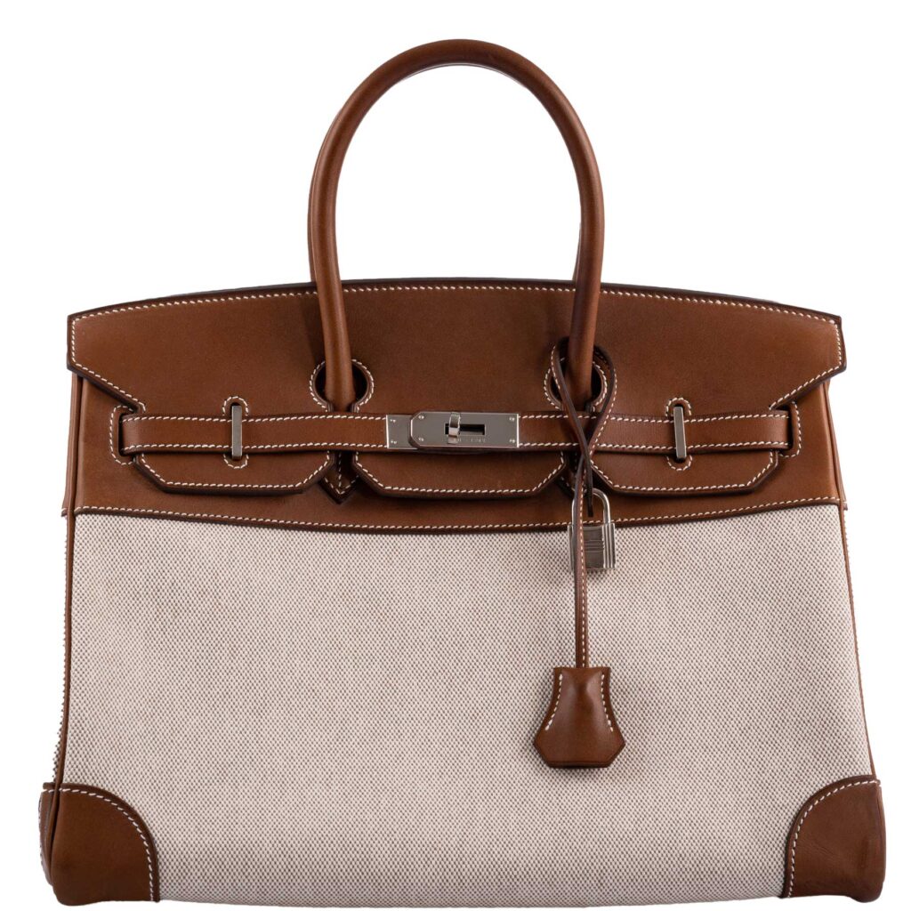 Hermes Birkin 35 Toile & Barenia with Palladium Hardware -, M Square - Product Image 2