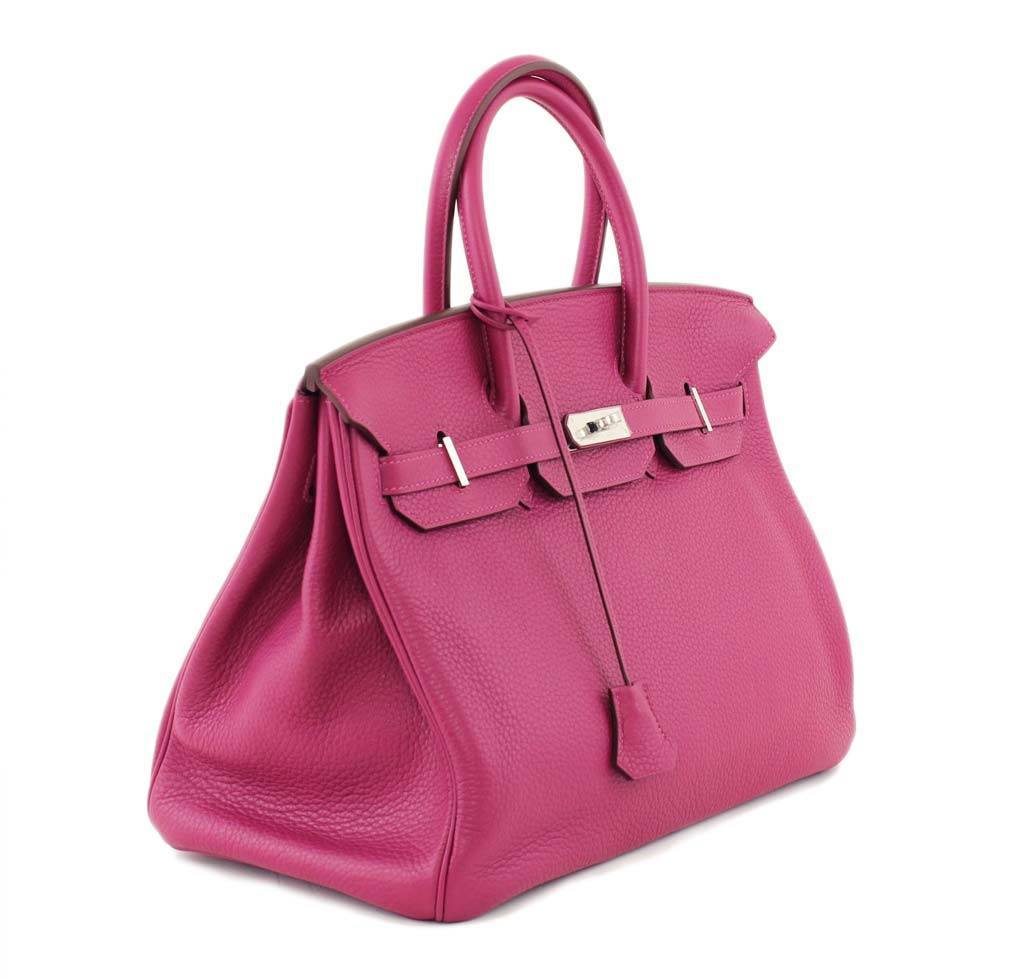 HermesBirkin 35 Tosca Clemence Bag PHW