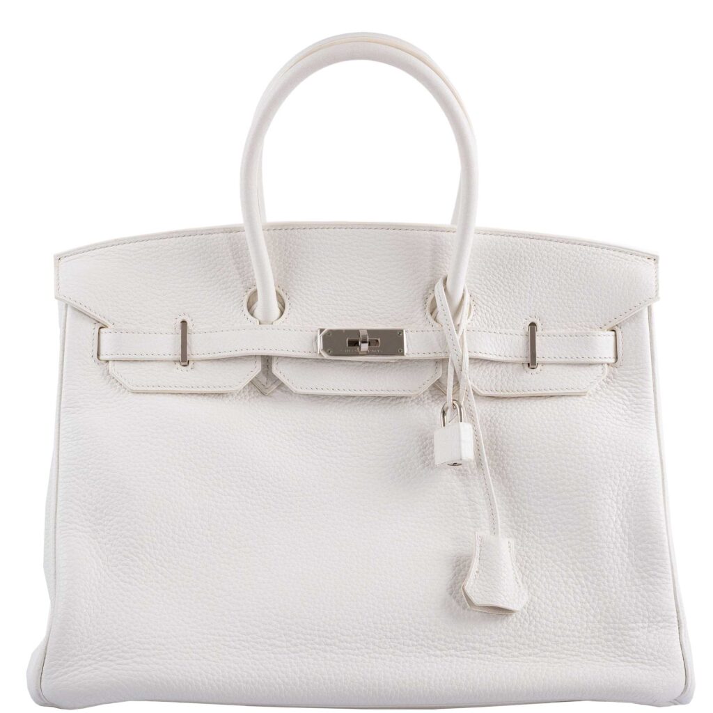 Hermes Birkin 35 White Clemence leather Palladium Hardware - N Square - Product Image 2