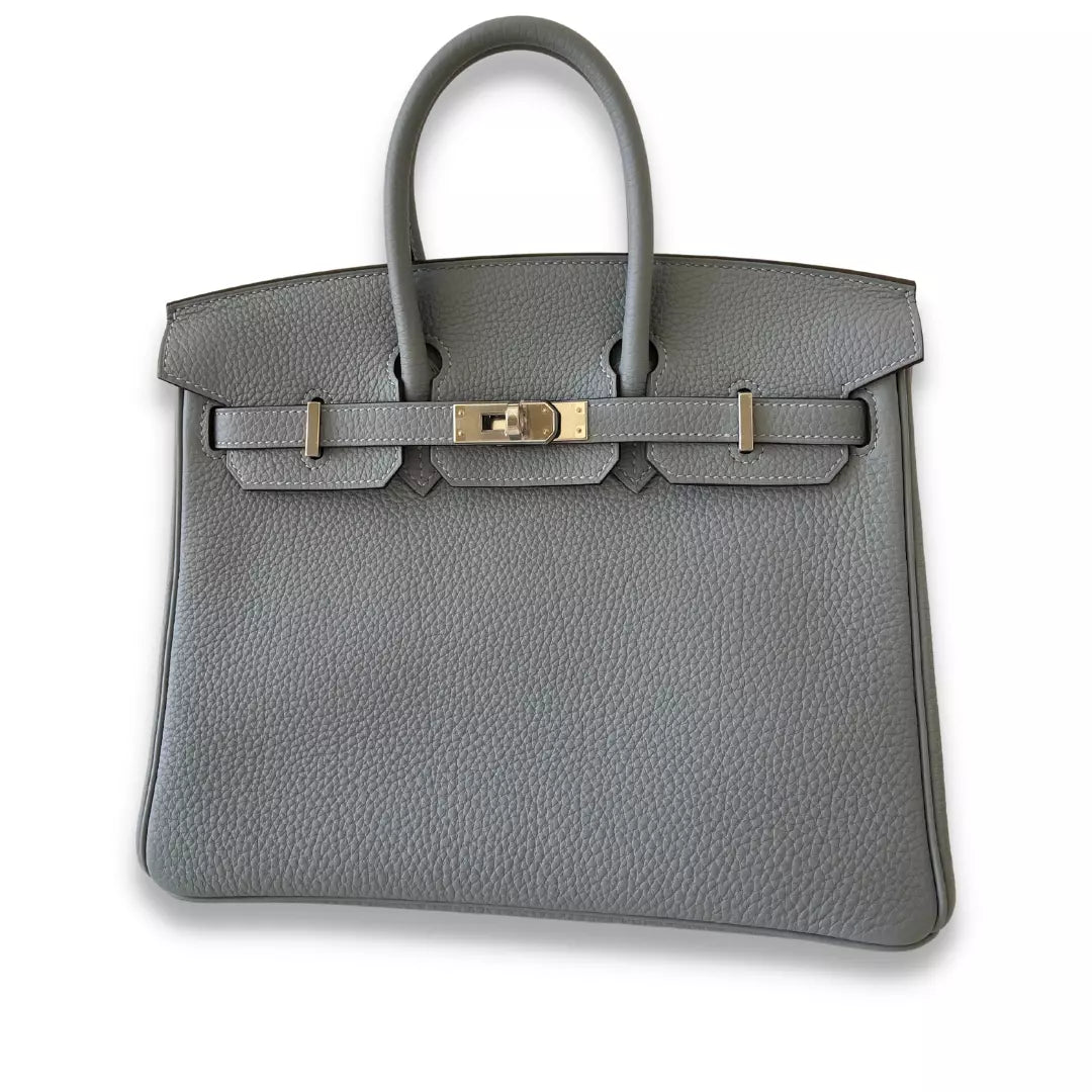 HERMÈS BIRKIN 25 BLEU LIN VERSO TOGO BAG
