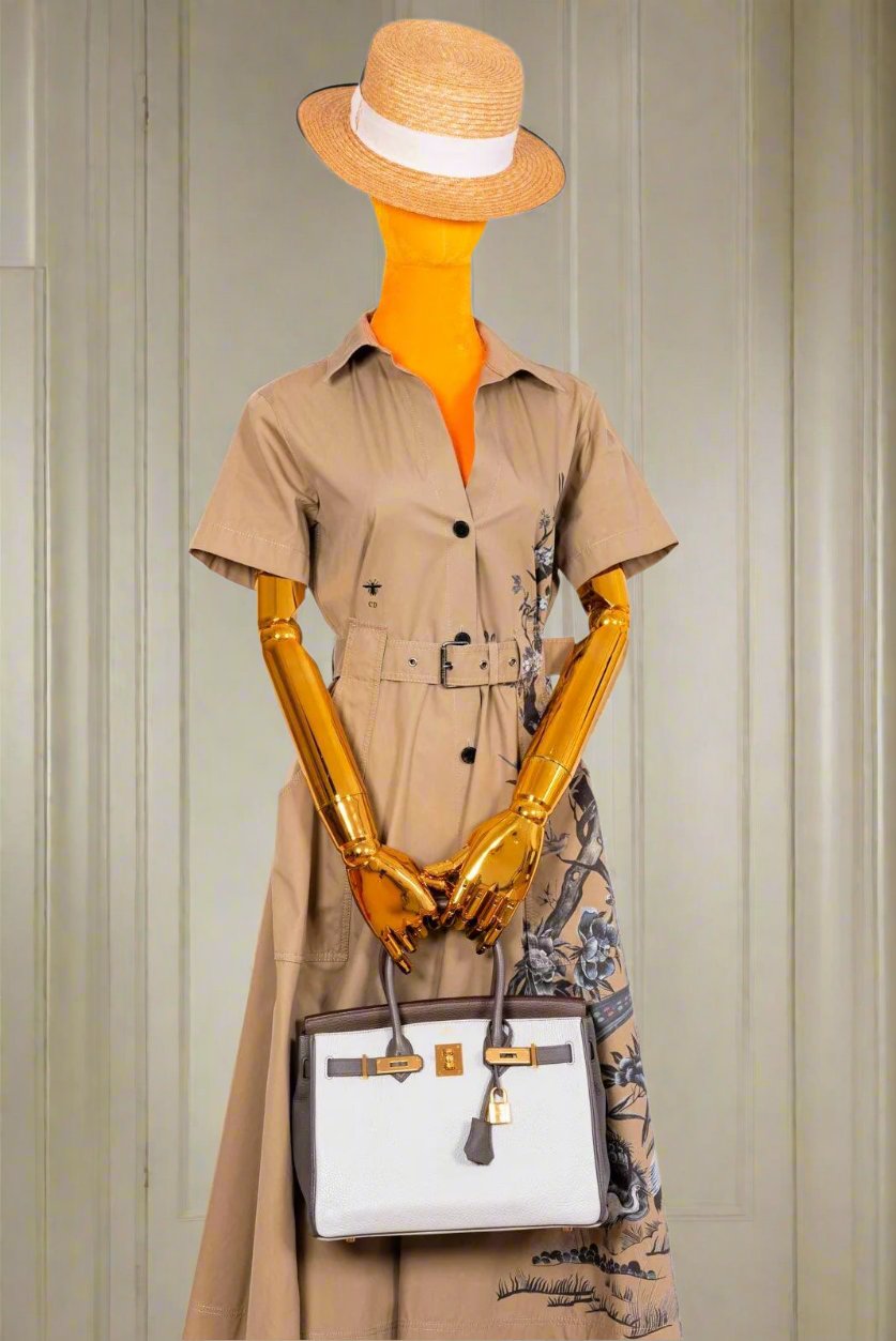HermesHSS Birkin 30 Etain, Gris Perle and Etoupe Clemence Gold Hardware