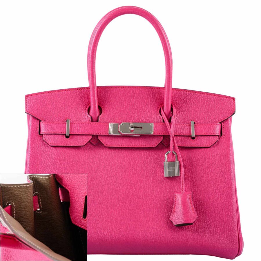 HermesHSS Birkin 30 Rose Shocking Chevre Leather & Etoupe Palladium Hardware -, R Square | Studio Nafay