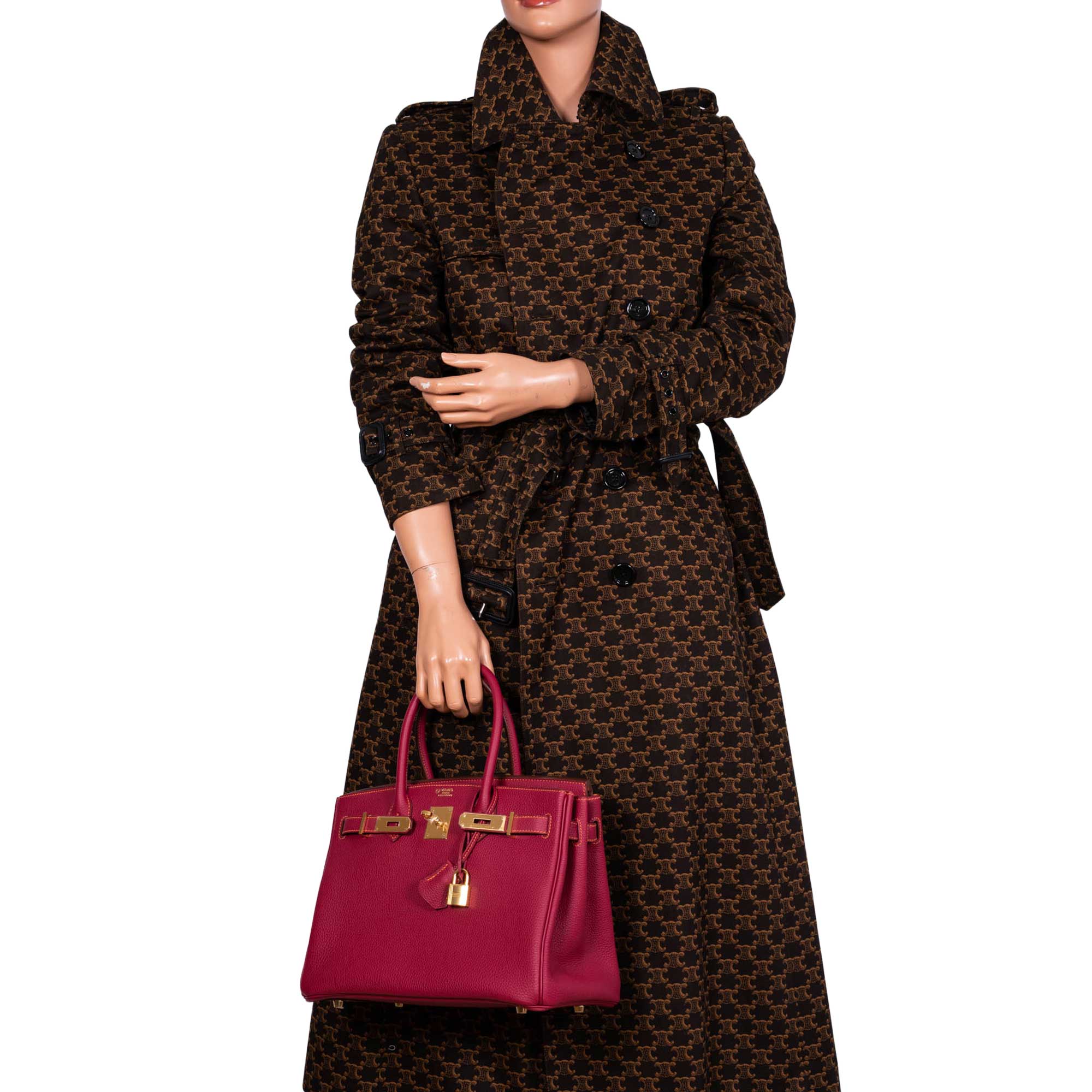 HermesHSS Birkin 30 Rubis Togo & Orange H with Gold Hardware -, T