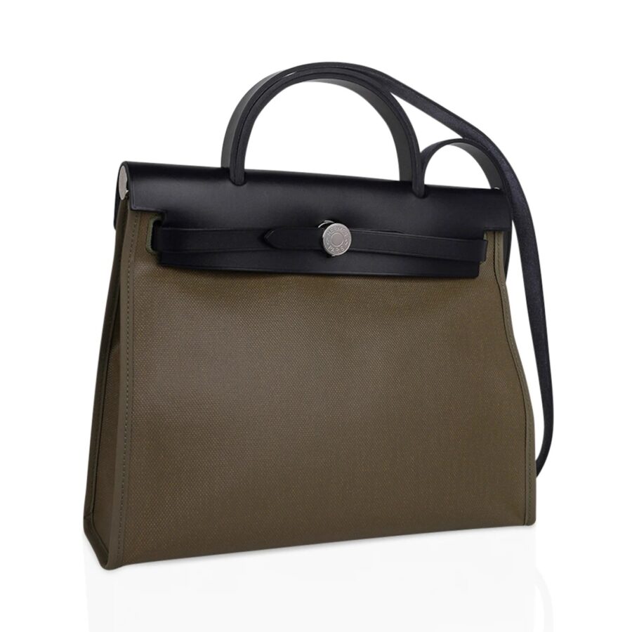 HERMÈS HERBAG ZIP RETOURNE 31 LEATHER PALLADIUM SHOULDER BAG | Studio Nafay