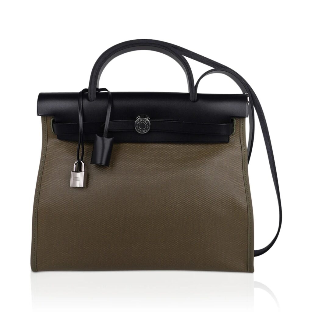 HERMÈS HERBAG ZIP RETOURNE 31 LEATHER PALLADIUM SHOULDER BAG - Product Image 2