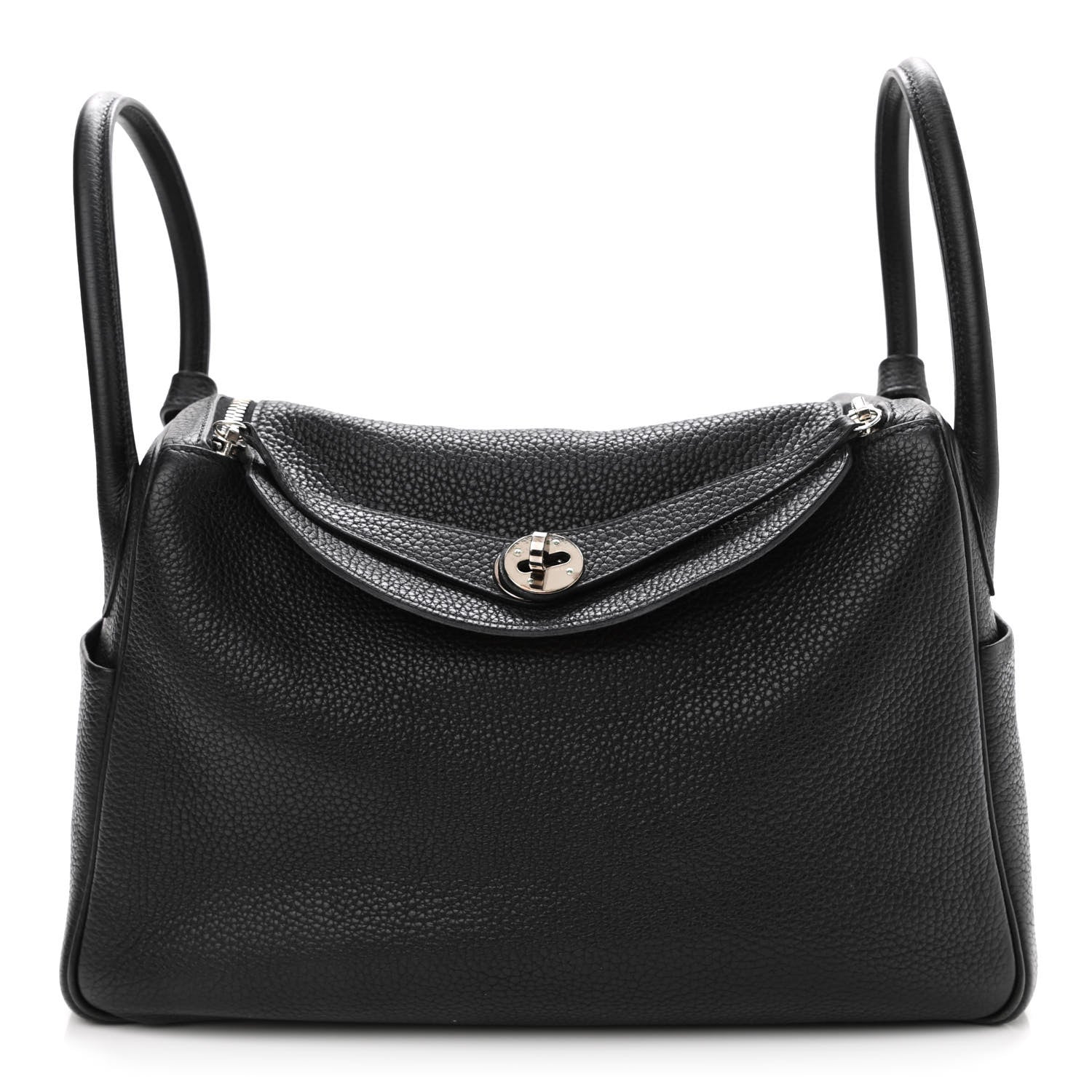 HERMÈS TAURILLON CLEMENCE VERSO LINDY 30 BAG BLACK TOFFEE