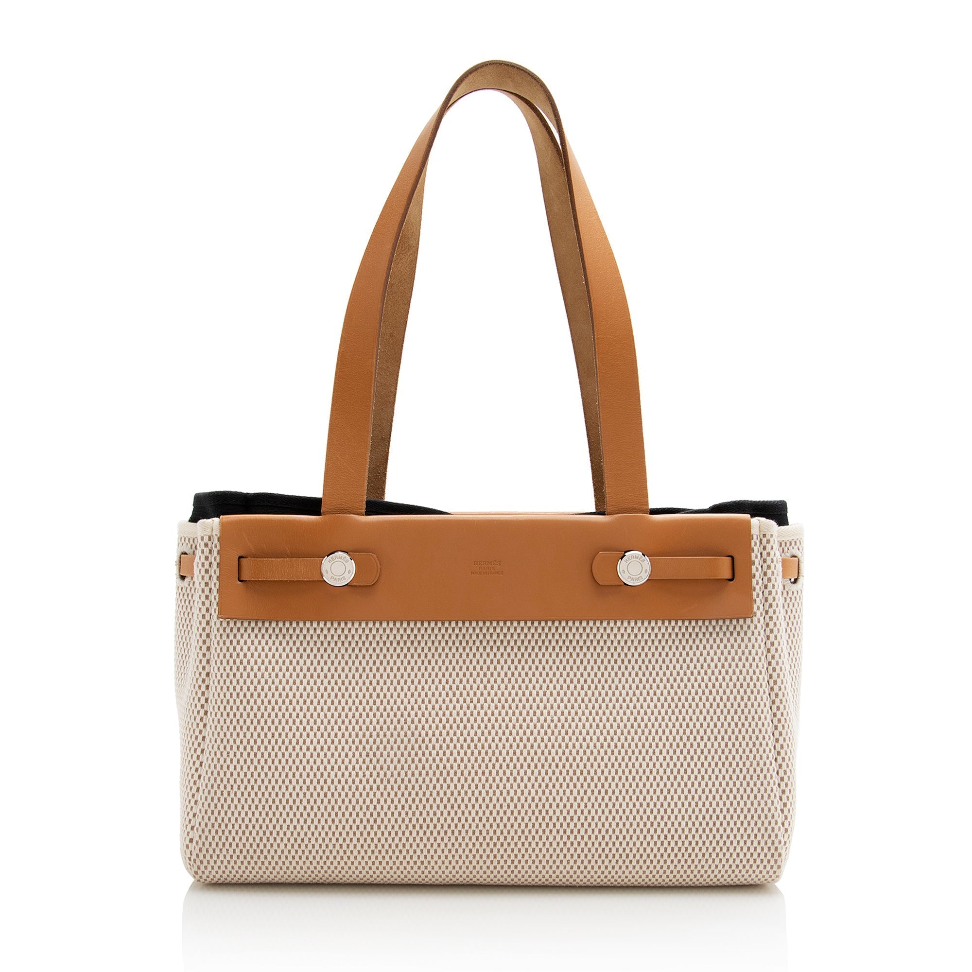 Luxury Hermes Toile Cabas Herbag PM Convertible Tote