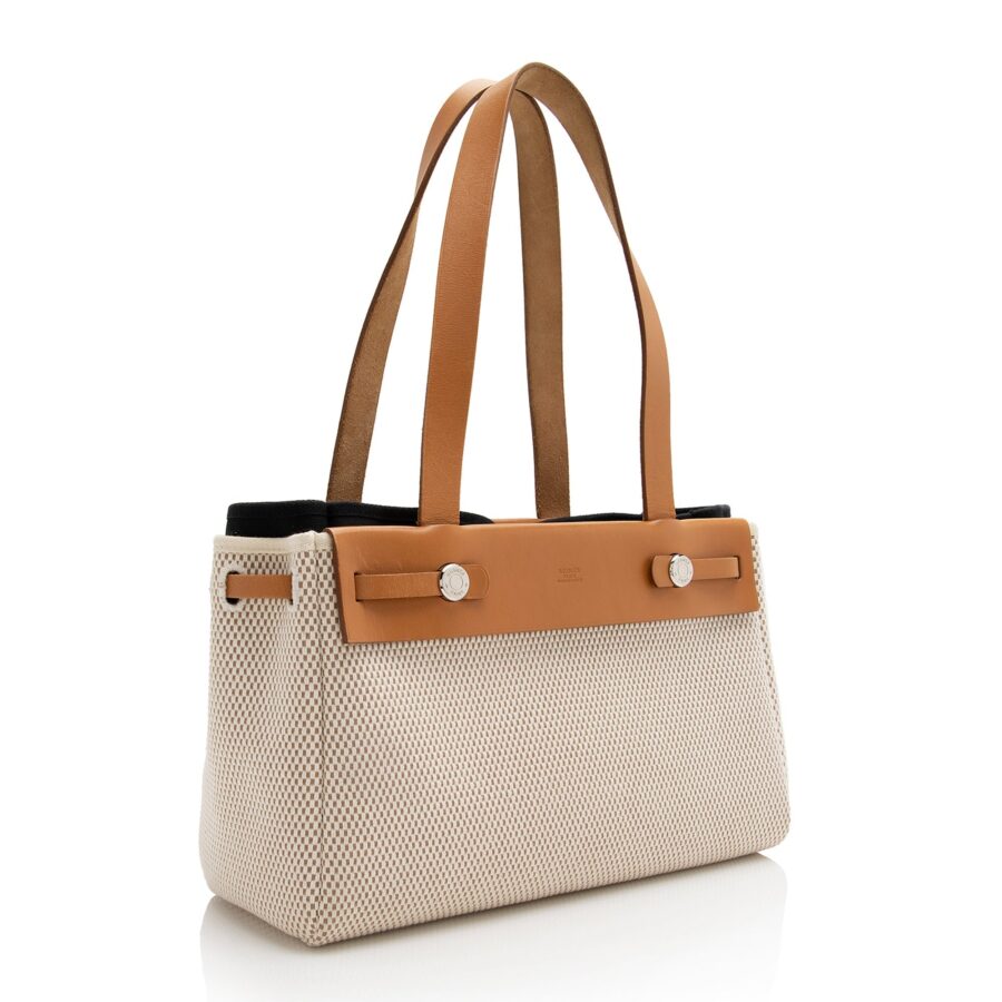 Luxury Hermes Toile Cabas Herbag PM Convertible Tote | Studio Nafay