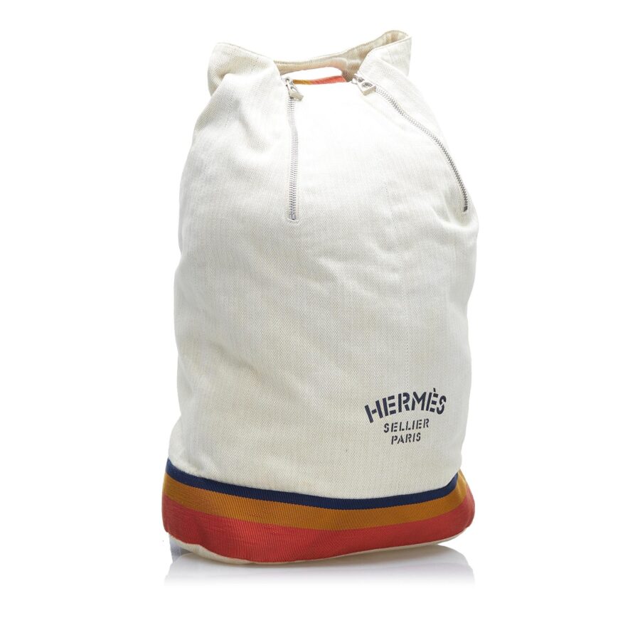 Luxury Hermes Toile Chevron Cavalier Sling Bag | Studio Nafay