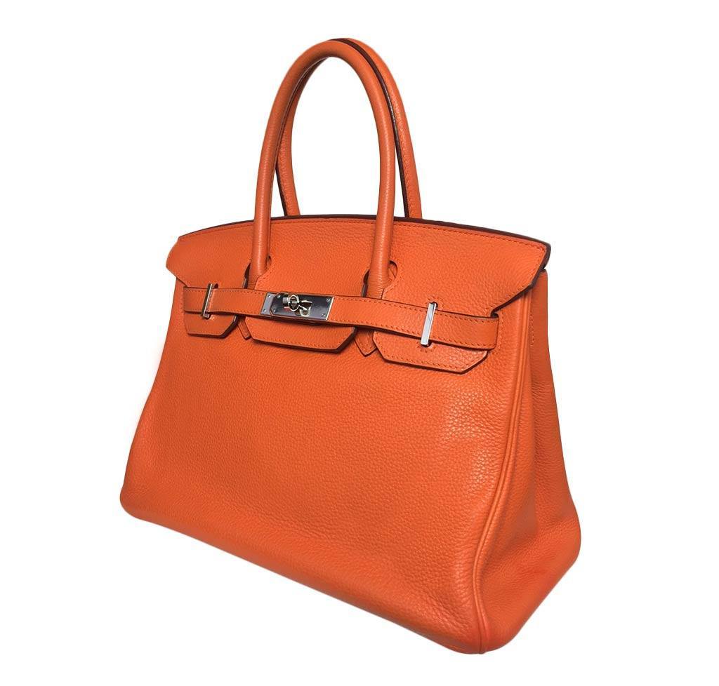 HermesBirkin 30 Feu Orange Bag