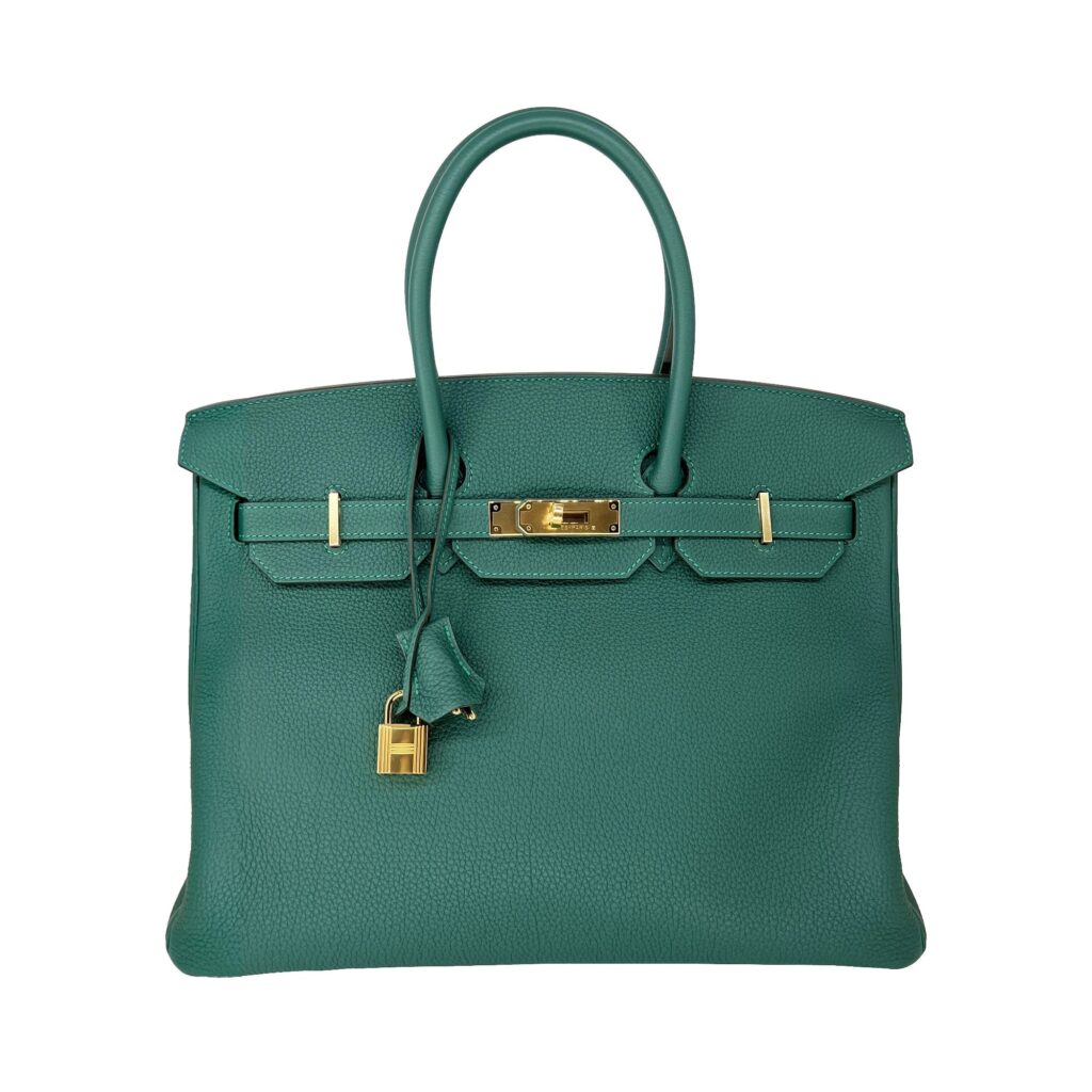 Luxury Hermes Birkin Malachite Togo Designer Bag B35 GHW - Product Image 2