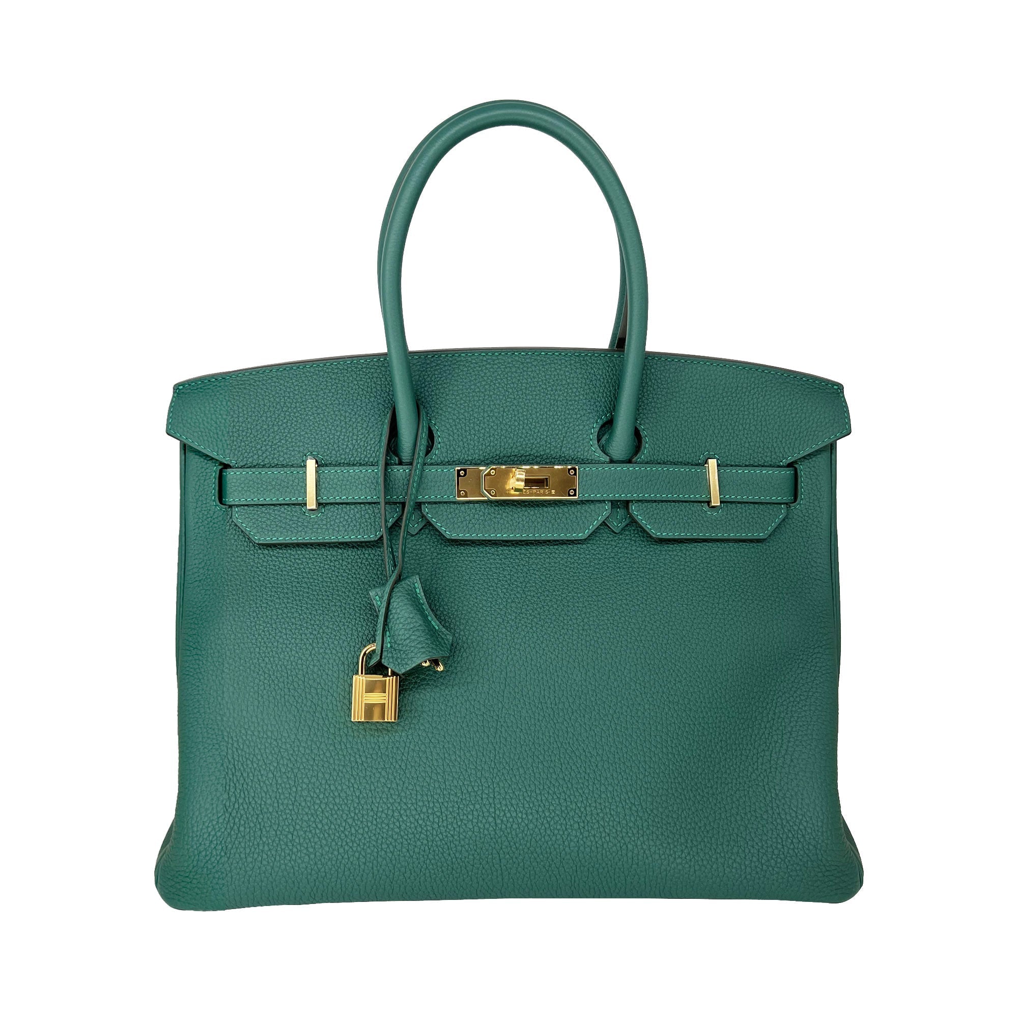 Luxury Hermes Birkin Malachite Togo Designer Bag B35 GHW