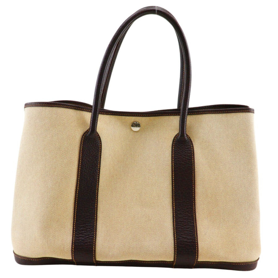 HERMES Tote Bag Tower ash Beige / Brown Garden party PM Women | Studio Nafay