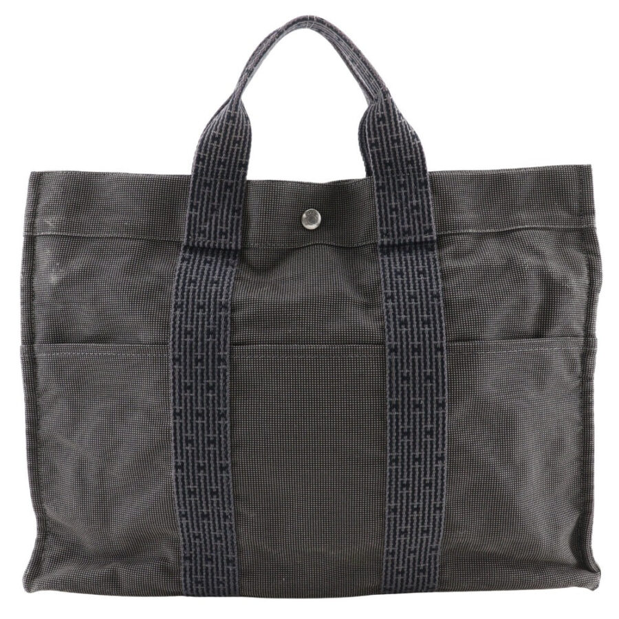HERMES Handbag Nylon canvas gray Her LineTote MM unisex(Unisex) | Studio Nafay
