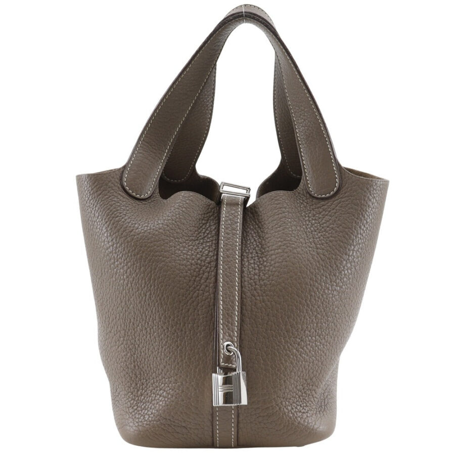 HERMES Handbag Taurillon Clemence Brown Picotan Rock 18 PM Women | Studio Nafay
