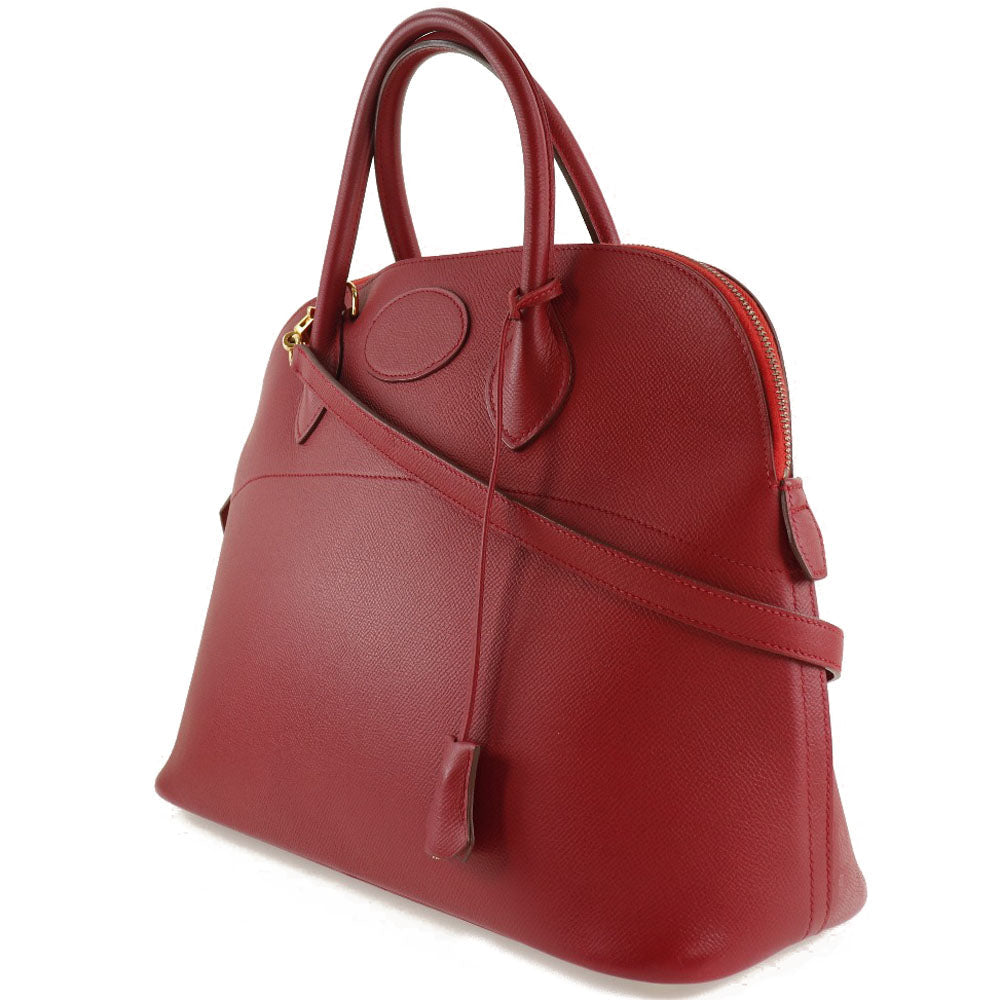 HERMES Handbag Courchevel Red Bored 37 Women