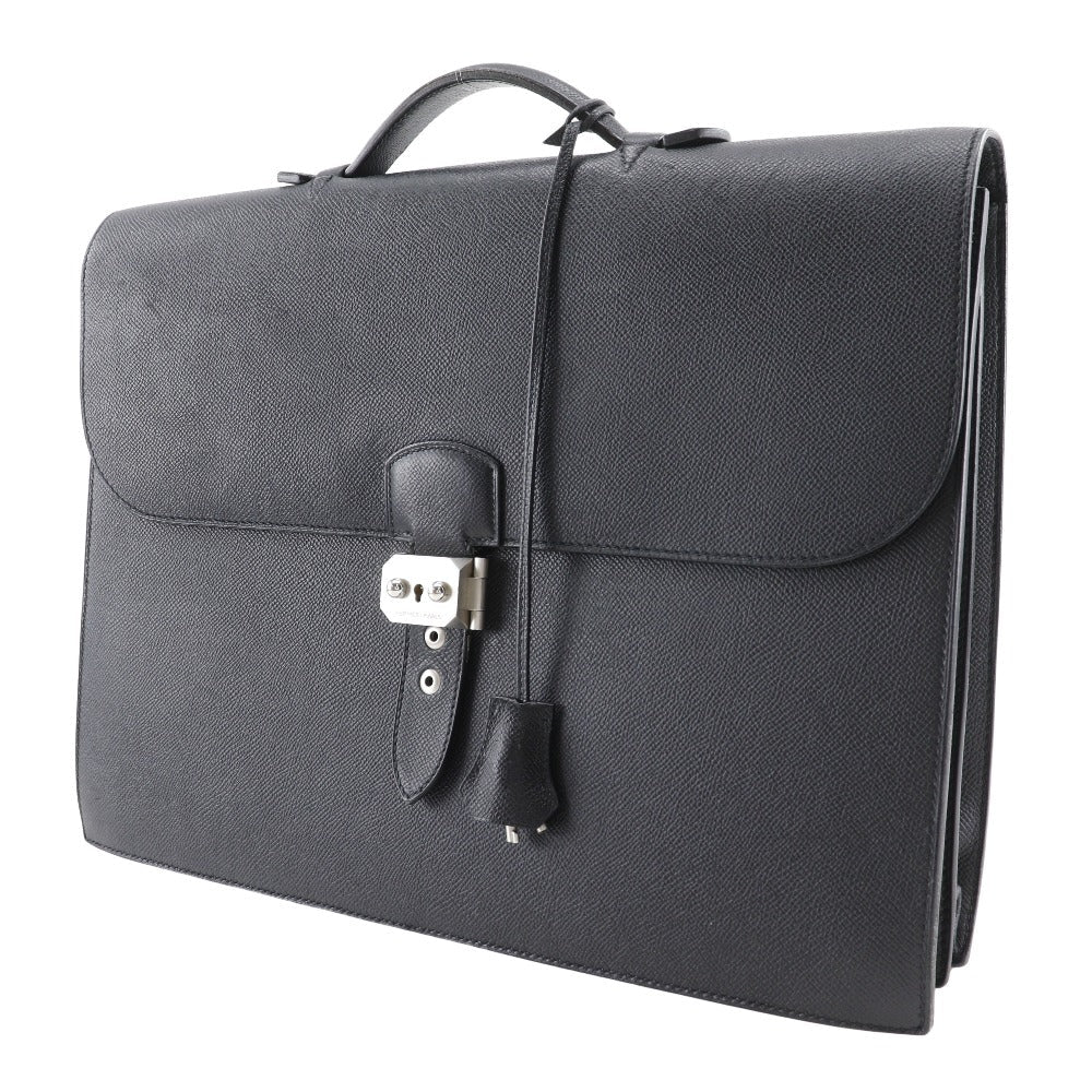 HERMES Business bag Epsom black Sac Adepeche 38 mens