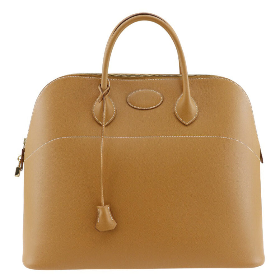 HERMES Boston Duffel bag Ardenne Camel/Gold Metal Bored 45 unisex(Unisex) | Studio Nafay