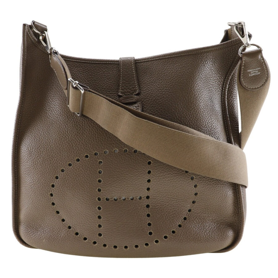 HERMES Shoulder Bag Taurillon Clemence SilverMetal Evelyn 3 GM Women | Studio Nafay