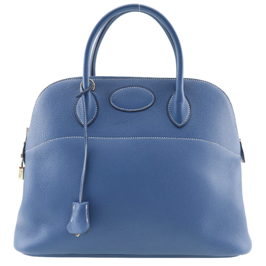HERMES Handbag G Engraving Taurillon Clemence Blue Bored 37 Women | Studio Nafay