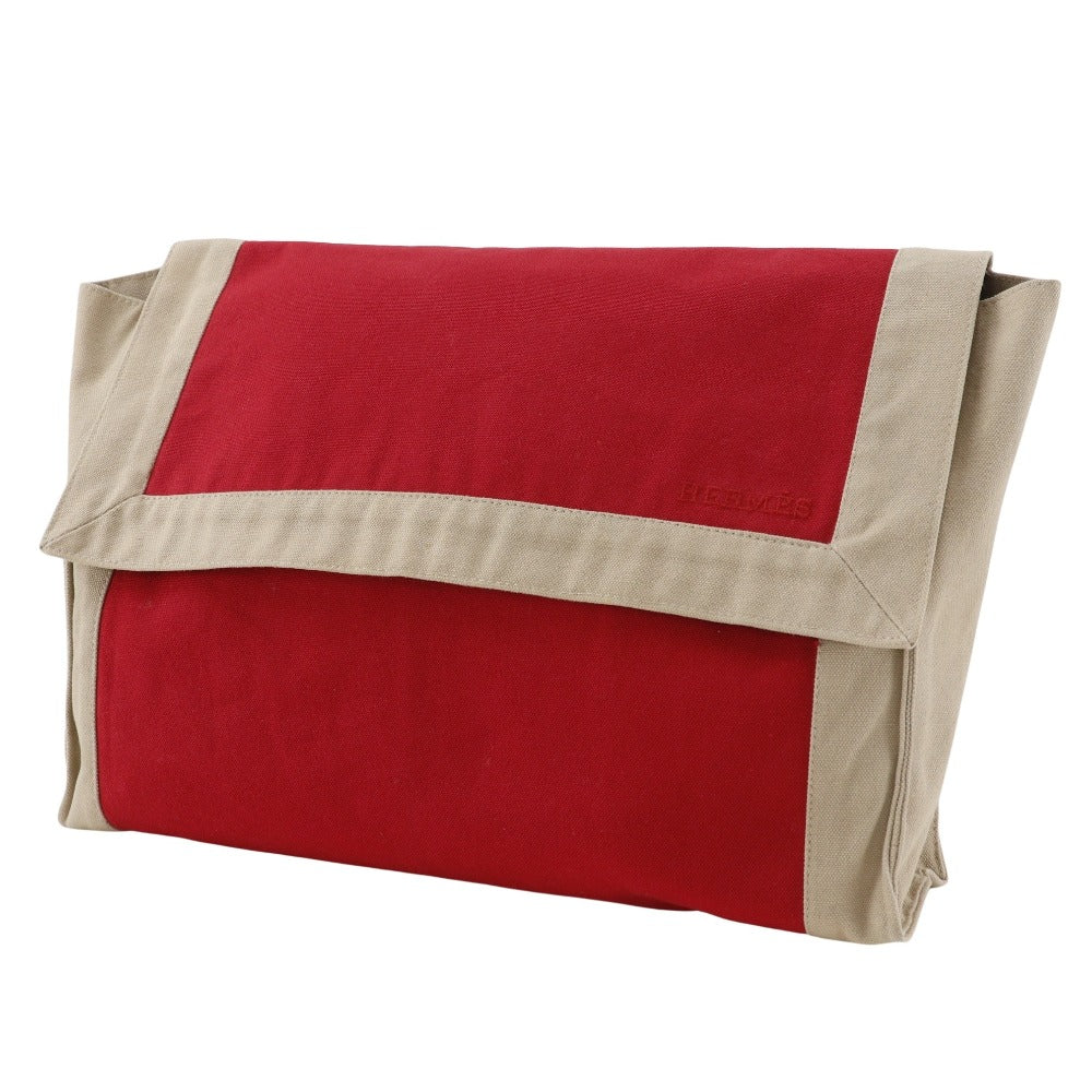 HERMES Clutch bag cotton Red In-bag Tapidocel