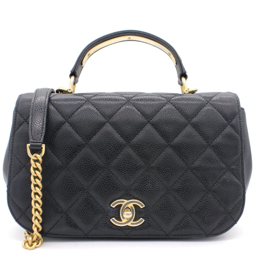 Chanel Caviar Carry Around Flap Bag Black | Studio Nafay