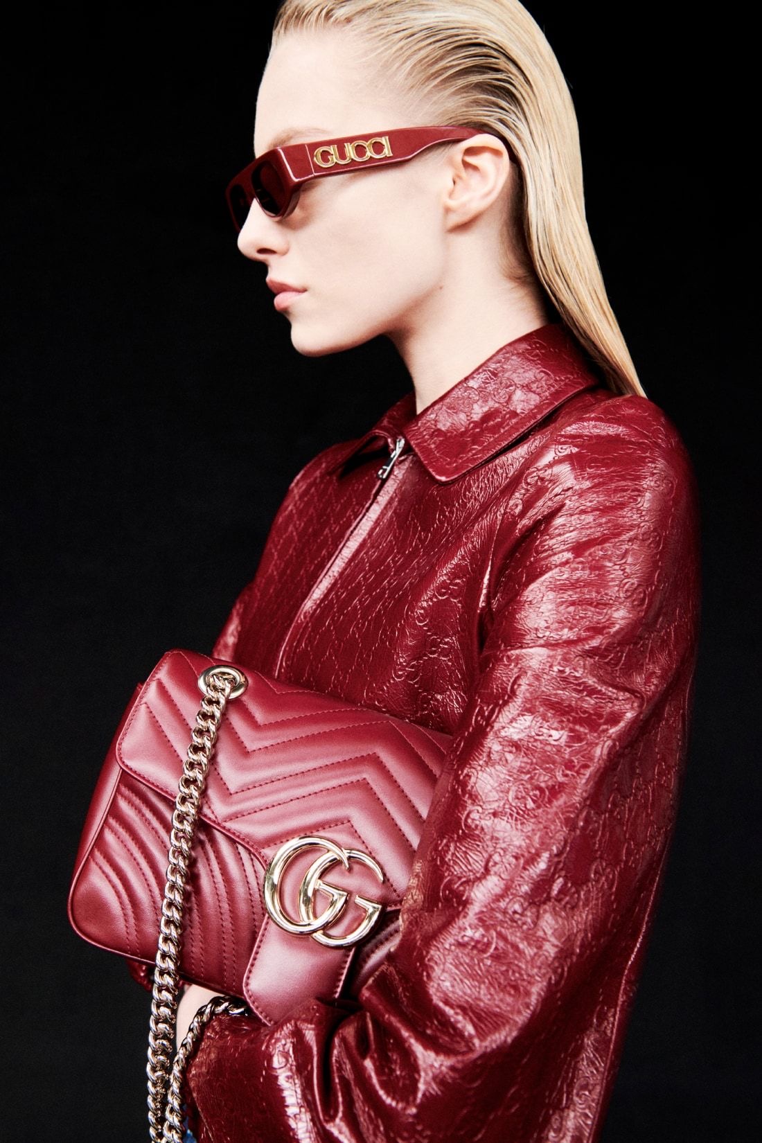 Red Gucci bag editorial