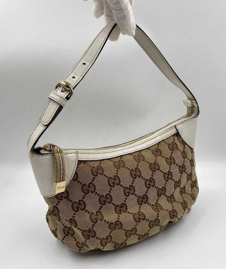 Gucci Logo Canvas Shoulder Bag | Studio Nafay