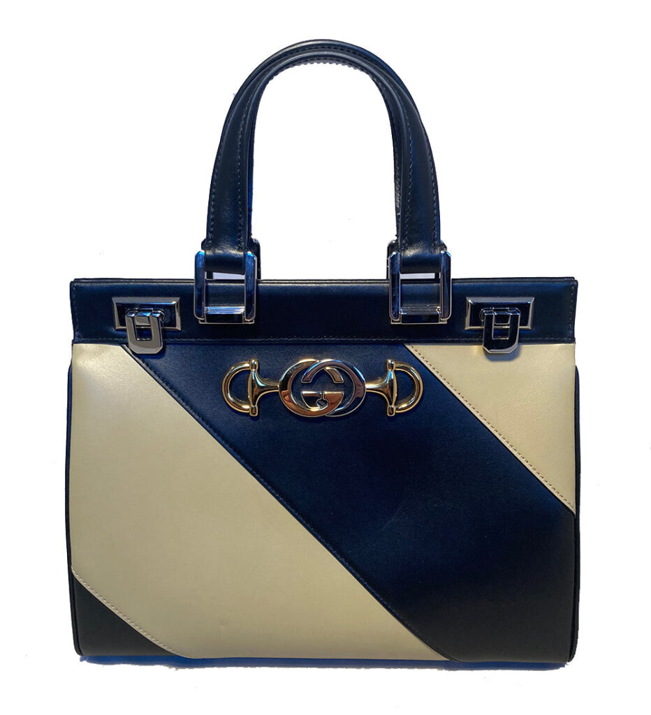 Gucci Zumi Shibuya Black and Tan Medium Top Handle Bag - Product Image 2