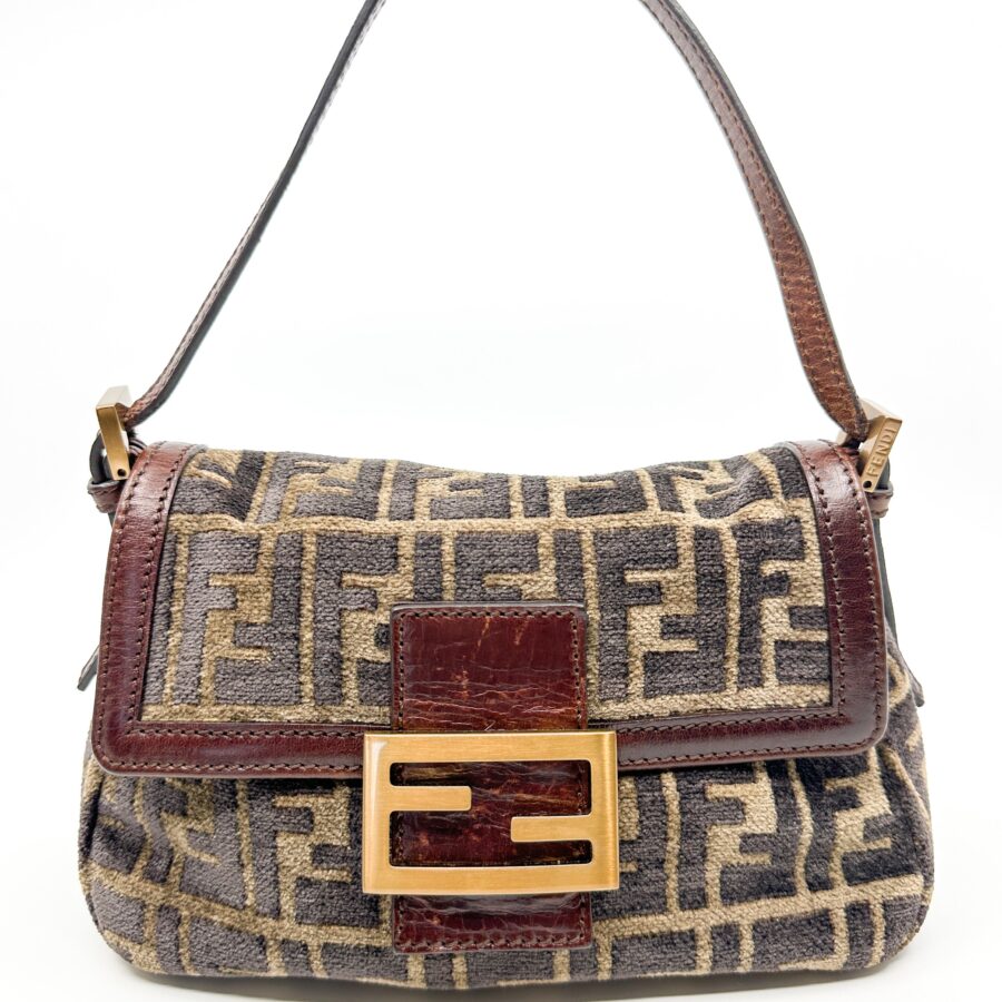 Fendi Mini Velvet in Brown Zucca | Studio Nafay