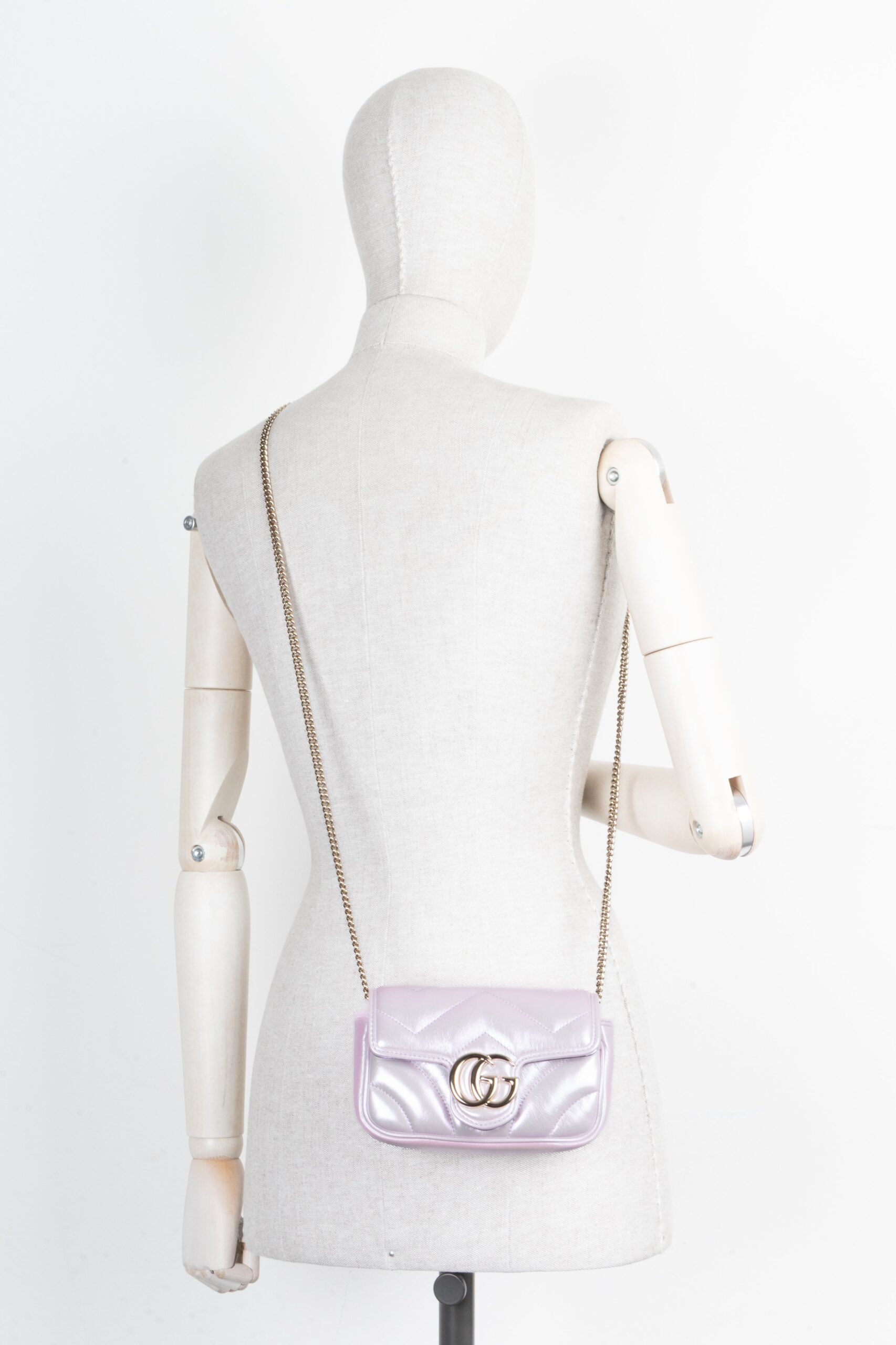 GUCCI Iridescent Mini Marmont Rose