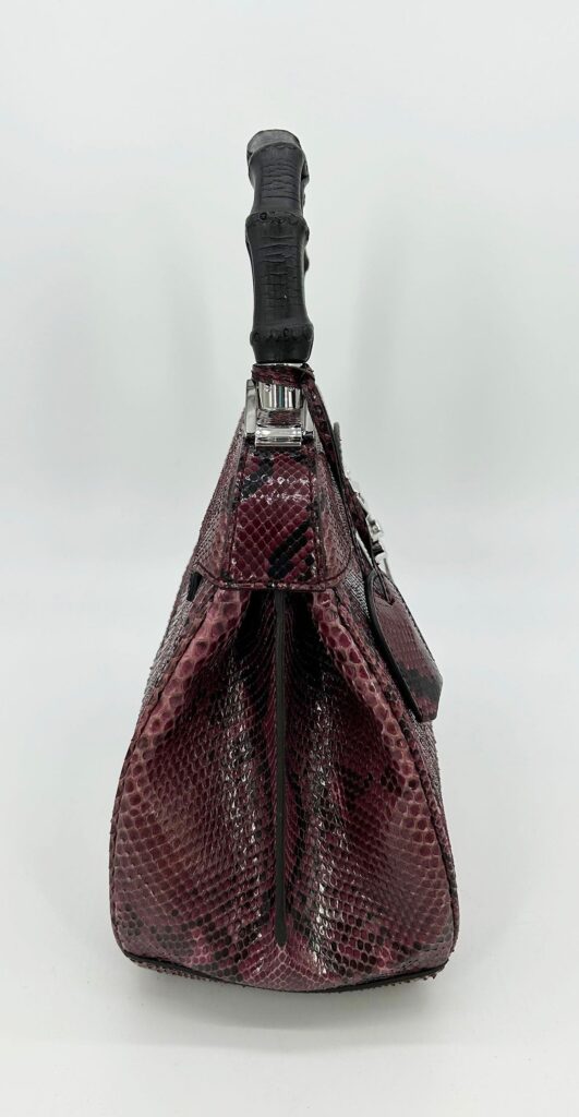 Gucci Purple Python Lady Lock Bag with Bamboo Handle - Product Image 2