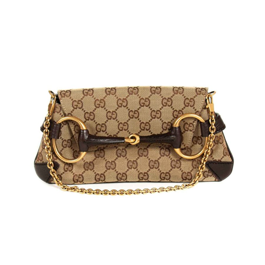 Gucci GG Canvas Horsebit Clutch | Studio Nafay
