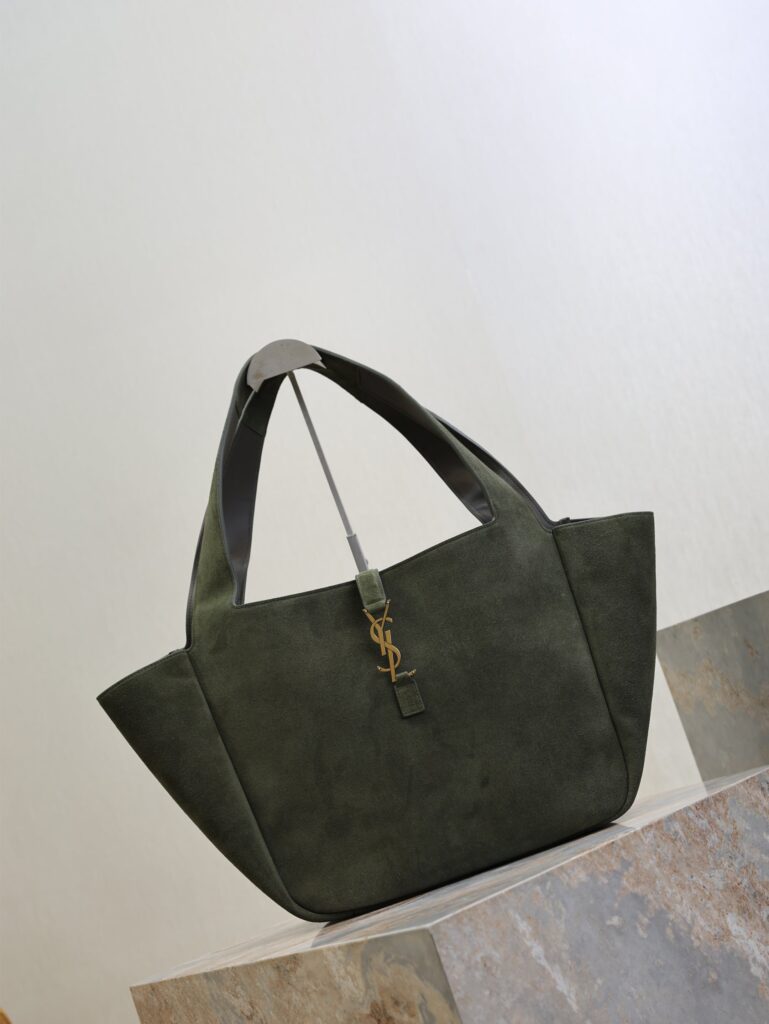 YSL 50 Bag Gold Hardware Green Suede - Product Image 2