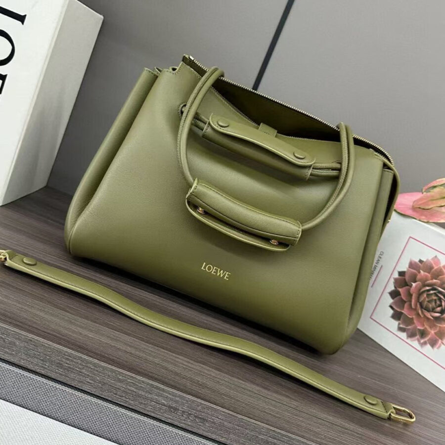 Loewe Madrid Bag Olive Green Calfskin | Studio Nafay