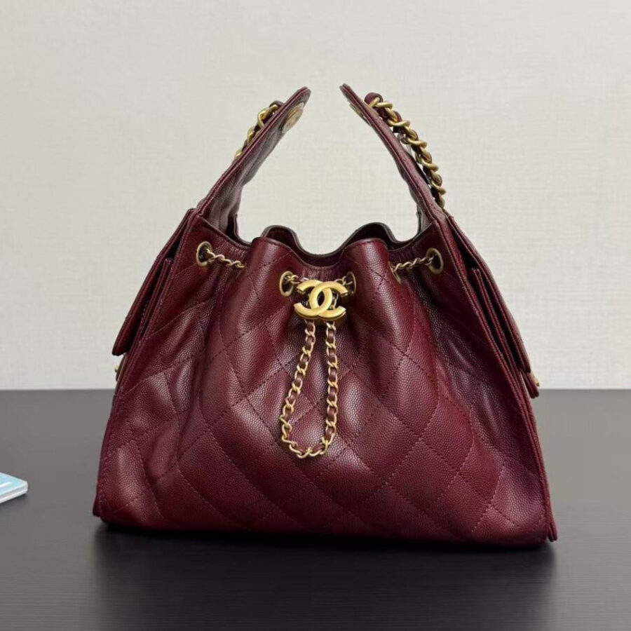 CC 25s Hobo Bag Burgundy Gold Calfskin | Studio Nafay