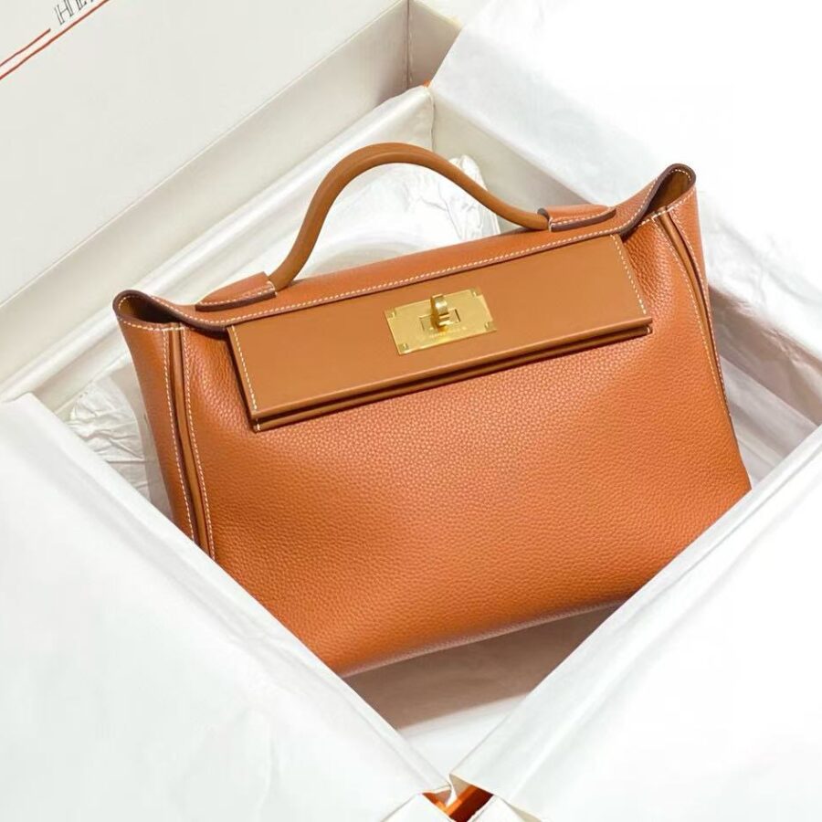 HM 24/24 Mini Bag Gold Evercolor Leather Gold Hardware | Studio Nafay
