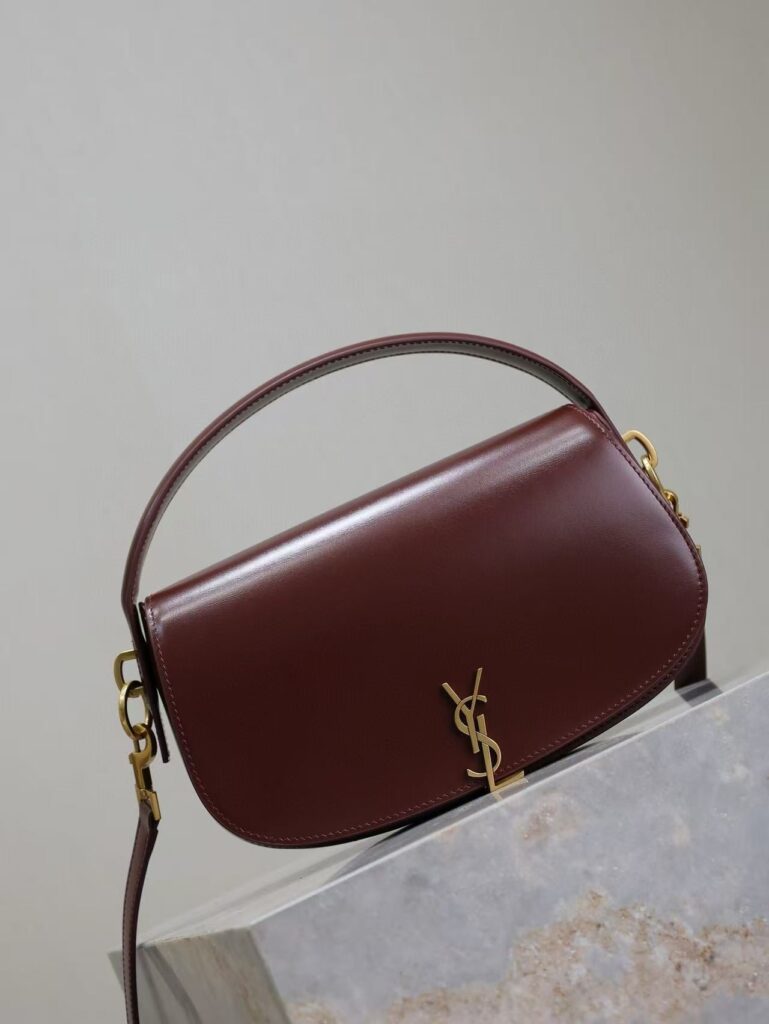 YSL Voltaire 24cm Burgundy Gold Calfskin - Product Image 2