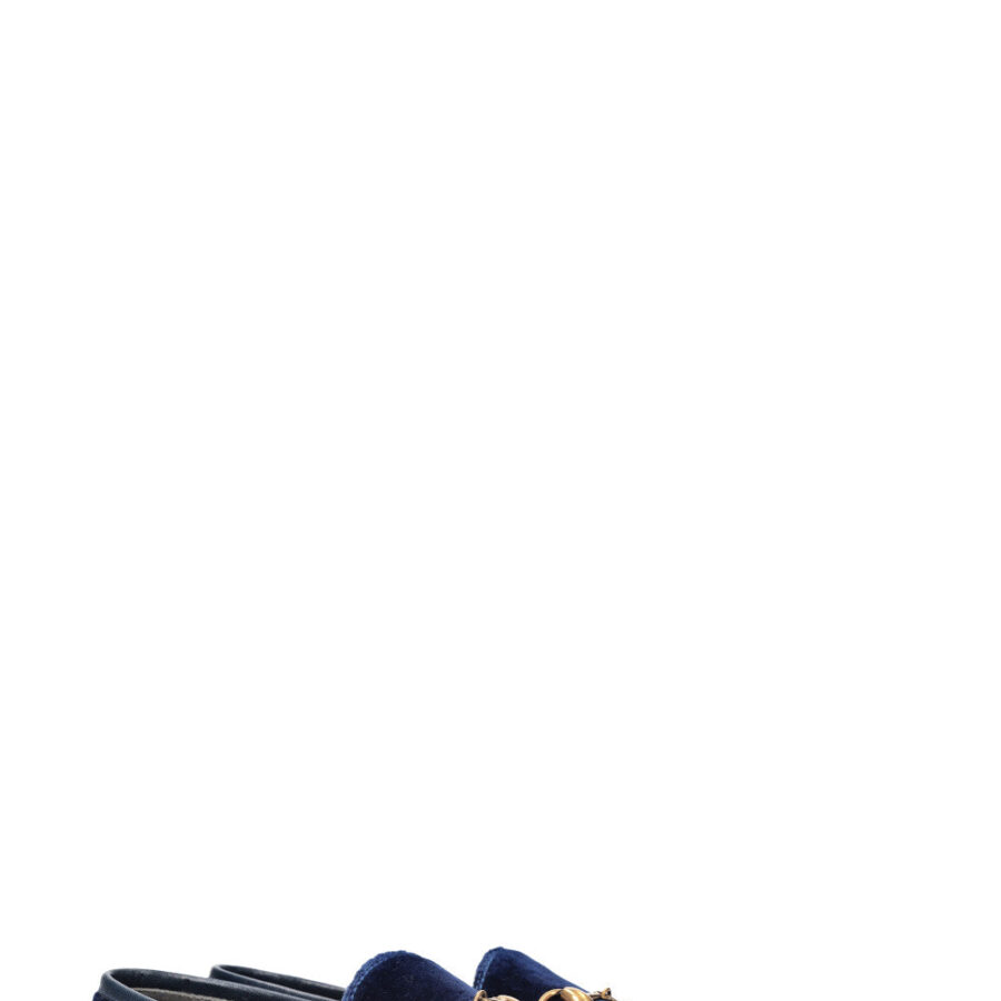 GUCCI Jordaan Flats Velvet Blue | Studio Nafay