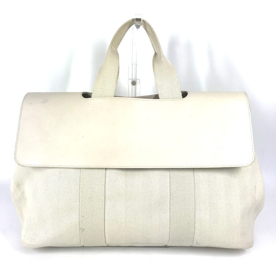 HERMES Handbag Leather / canvas white Valparaiso MM Valparaiso | Studio Nafay