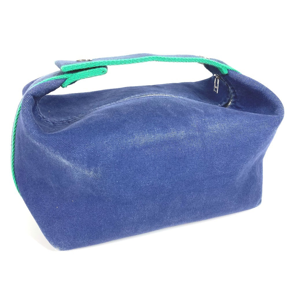 HERMES Handbag cotton blue BRID ABLACK GM BRID ABLACK GM
