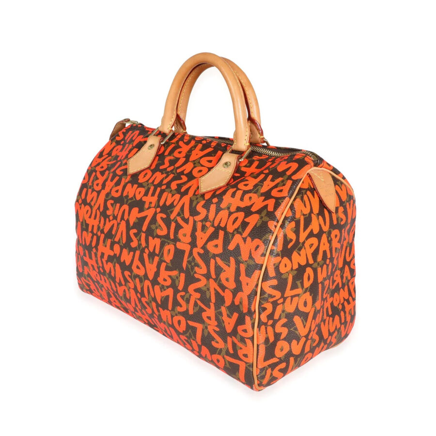 LOUIS VUITTON LIMITED EDITION ORANGE GRAFFITI MONOGRAM STEPHEN SPROUSE SPEEDY 30 BAG | Studio Nafay