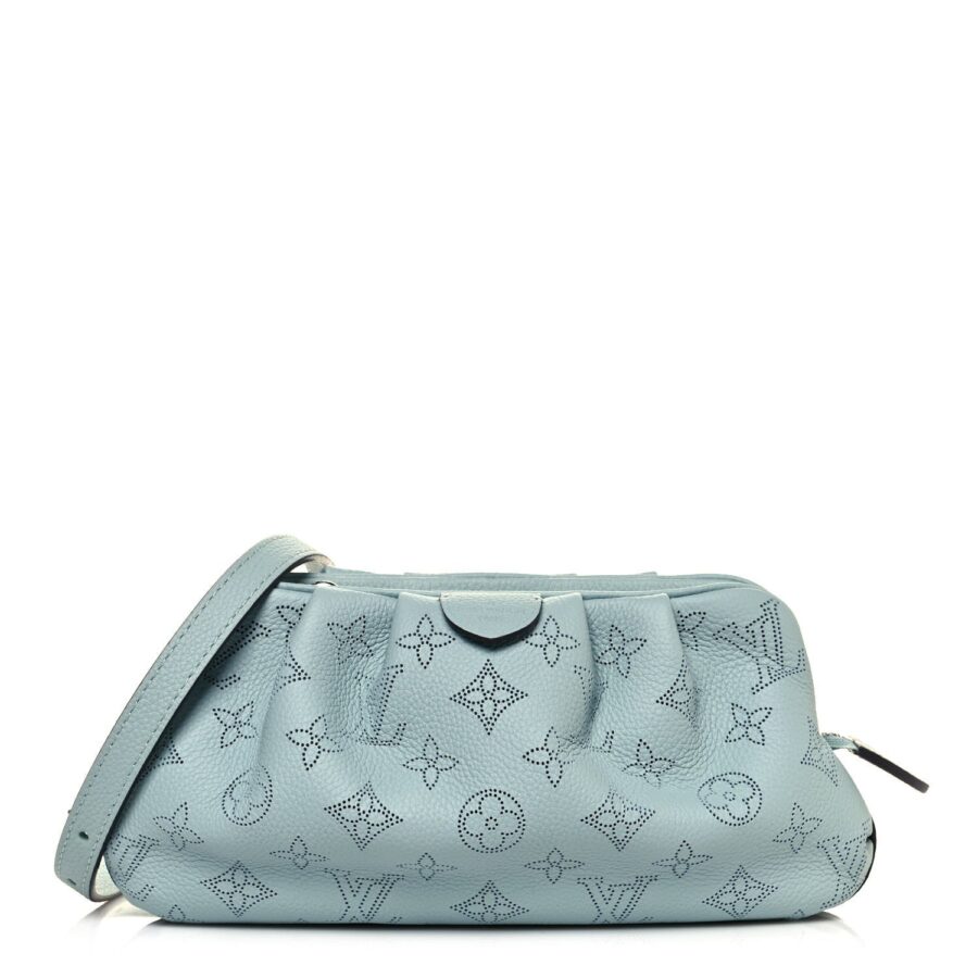LOUIS VUITTON MAHINA SCALA MINI POUCH IN VERT LAGON | Studio Nafay