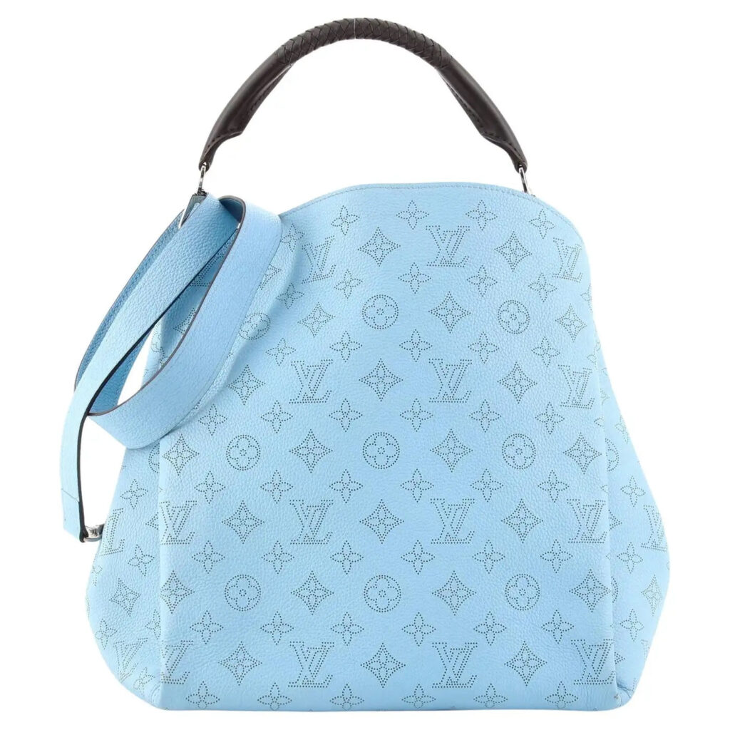 LOUIS VUITTON MONOGRAM MAHINA LEATHER BABYLONE PM BAG IN ICE BLUE - Product Image 2