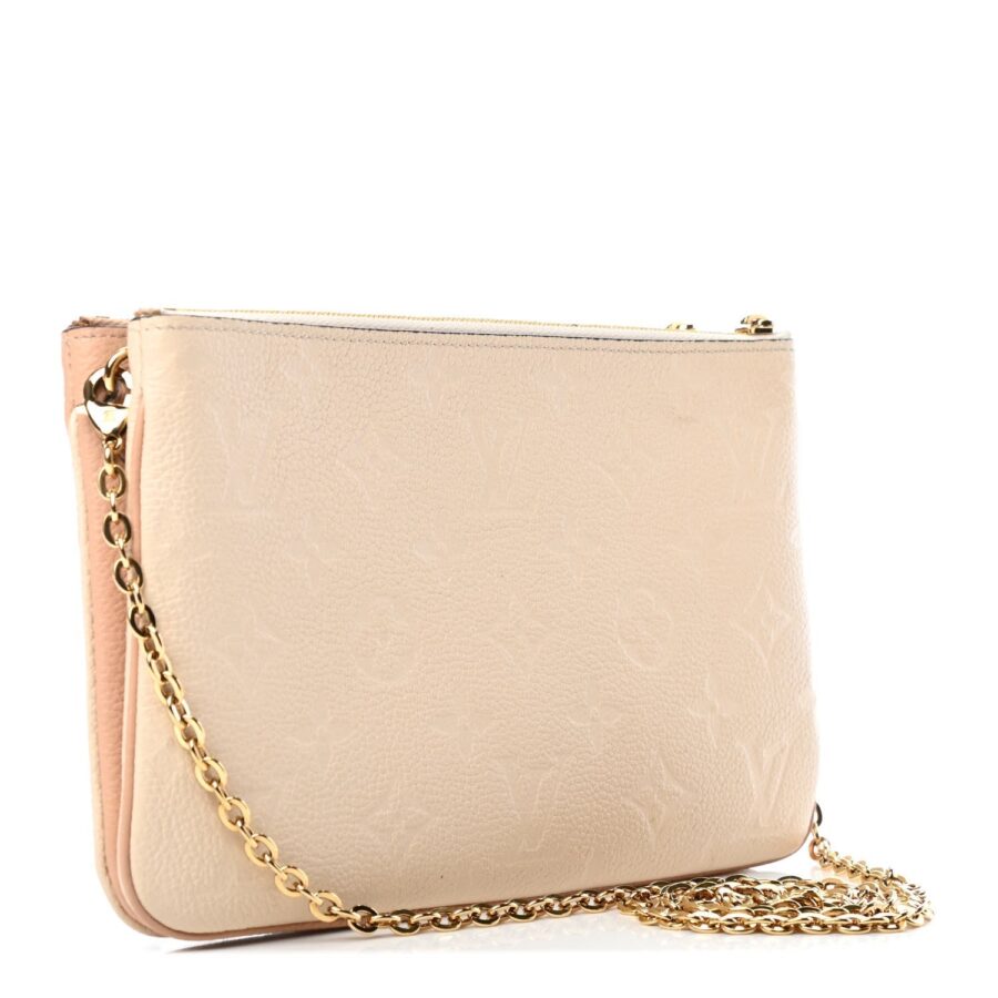 LOUIS VUITTON DOUBLE ZIP MONOGRAM EMPREINTE POCHETTE ON CHAIN | Studio Nafay