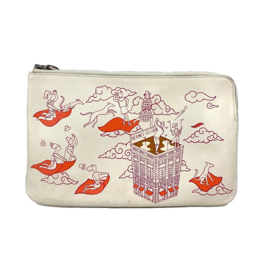 HERMES Pouch leather Ivorytype Carre pocket long | Studio Nafay