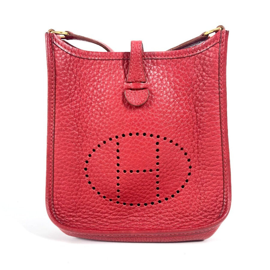 HERMES Shoulder Bag Taurillon Clemence Red Evelyn TPM Women | Studio Nafay